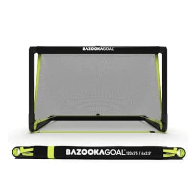 BazookaGoal Original Solid Frame Pop-Up-Tor - Zusammenklappbares Mini-Fußballtor für Kinder und Erwachsene - Tragbares Fußballtor - Einfache Montage & Stabilität (1,20 x 0,75 m)