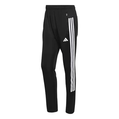 adidas Men's Workout Essentials All-Set 3-Stripes Knit Pant, Black/White, L