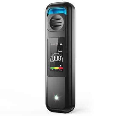 Uffylle Alkoholtester, 2026 Berührungsloses Alkoholmessgerät ohne Mundkontakt, Polizeigenauer Alkoholmessgerät & Mini Alkomat mit Hygienischem Design für Auto und Zuhause, Schwarz