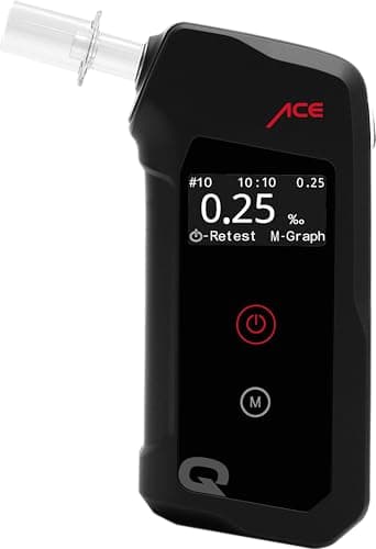 ACE Q Alkoholtester - Vergleichssieger mit 98,7% Richtigkeit (TU Wien, Januar 2026) - Promilletester polizeigenau kalibriert