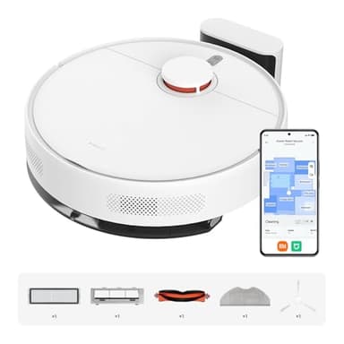 XIAOMI Robot Vacuum S40C, 2-in-1 Staubsauger und Wischer, 5000 Pa Saugleistung, smarte LDS-Navigation, automatische Aufladung, funktioniert auf Teppichen mit kurzem Flor und harten Böden