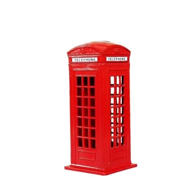 Spardosen Londoner Telefonzelle, rote Telefonzelle, Spardose, große Kapazität, dekorativer Geldsparer für Zuhause, Desktop-Dekoration, 18 cm