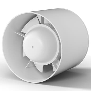 EINTTAX 150mm Rohrventilator,Inline-Abluftventilator,Leise Rohrlüfter 320m³/h,Kanalventilator Für Bad,WC,Küche,Gewächshaus,Zelt,Garage,Weiß (Ohne Stecker)