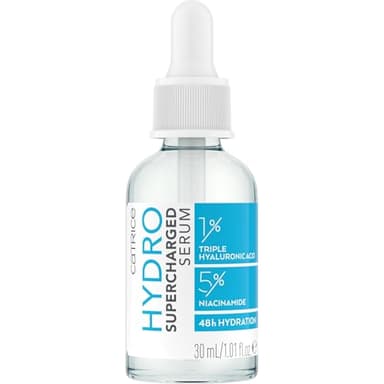 Catrice Hydro Supercharged Serum, Gesichtsserum, Transparent, feuchtigkeitsspendend, regenerierend, glättend, für trockene Haut, vegan, ölfrei, ohne Parfüm, ohne Alkohol, 1er Pack (30ml)