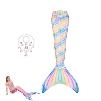 Niedliches Set MäDchen-Kleidungssets Leicht Und Atmungsaktiv Ideal FüR Pool Und Meer,meerjungfrauenflosse-130