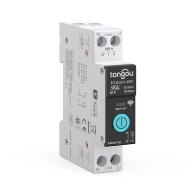 Smart Life WIFI 1P Hutschiene für Smart Home Wireless Fernbedienung Schalter von TUYA APP DIY Idee TONGOU (Mit Metering 16A)