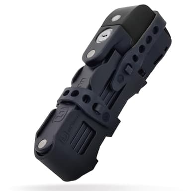 UR476B Innovatives Fahrradschloss mit/ohne Alarm 120dB Hi-Tech, Faltschloss Fahrrad 2-in-1 Hohe Sicherheit, Funktionalerer Halter und Geräuschloses Tragen, Fahrrad und E Scooter Schloss 90 cm