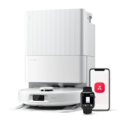 roborock Qrevo Serie Saugroboter mit Wischfunktion&Hebarem Wischmopp, 8000Pa Saugkraft(verbessert von Qrevo S), Anti-Verfilzungs-Seitenbürste, Hindernisvermeidung, All-in-One Dock, Weiß(QV 35A)