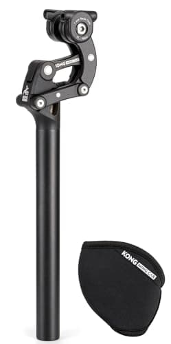 KONG MING CAR Gefederte Sattelstütze 27.2/30.9/31.6 x 365 mm – Parallelogramm-Federsattelstütze, Aluminium, 50 mm Federweg, einstellbare Dämpfung, für Mountainbike, Trekkingrad und Citybike (Φ31.6mm)
