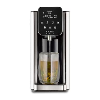 CASO HW 666 Inox UV - Heißwasserspender mit UV-Technologie, hygienische Wasserreinigung für Babynahrung, 40-100°C, 2600 Watt, 2,7 Liter, energiesparend, Heizelement aus Edelstahl, mit Wasserfilter