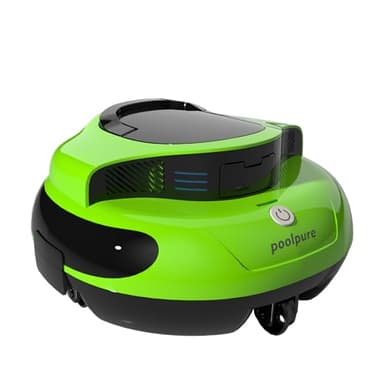 POOLPURE Akku Poolroboter 2026 – Kabelloser Poolsauger mit 100 Min Laufzeit, Automatischer Poolreiniger für Flache Aufstellbecken bis 90m³, Dual Hall-Sensoren, 5000mAh, IPX8,grün