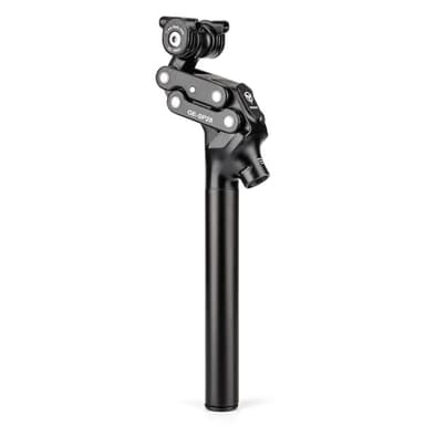 GEWAGE 4-Link Parallelogramm-Sattelstütze – Premium Gefederte Sattelstütze, 37 mm Federweg, Ergonomisches Design, Aluminium, Wartungsfrei, ideal für MTB/E-Bike/City (⌀ 31,6 mm)