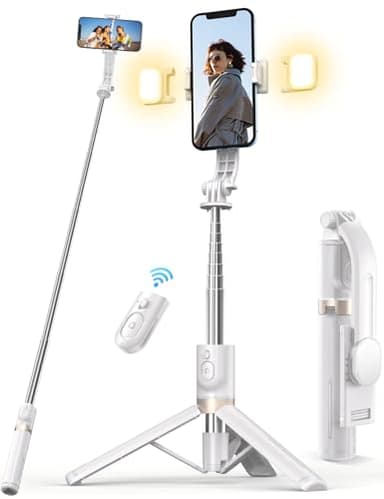 Selfie Stick mit Bluetooth Fernbedienung, Erweiterbarer Extra Lang Reisen Stativ für Smartphone, 360° Drehbare Handystativhalter Kompatibel mit Smartphones, Action-Kamera