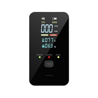 Kohlenmonoxid Melder - 4-in-1 digitaler tragbarer Monitor - Erdgas- und CO-Warnmelder,Für Zuhause, Schlafzimmer, Kinderzimmer, Küche, Flur, Keller, Wohnwagen, Wohnmobil, Hotel, Wohnheim