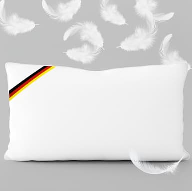 KNERST Made in Germany Daunenkissen 40x80 cm - 3-Kammer Daunenkissen - Kopfkissen 40x80 Daunen & Federn Kissen ÖKO-TEX Top Hotelqualität Kopfkissen