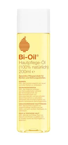 Bi-Oil Hautpflege Öl 100% natürlich | Schwangerschaftsöl mit 100 % natürlichen Inhaltsstoffen | Körperöl während und nach der Schwangerschaft | Vegan | 200 ml
