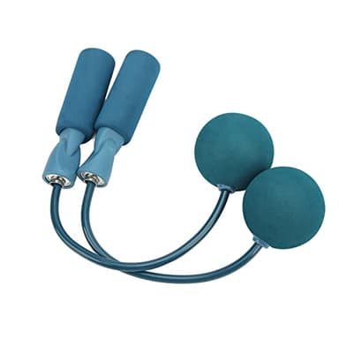 Demeras Springseil, 2 Stück, Kabelloses Springseil, PP und PVC, Verstellbares, Seilloses Springseil, Bequemer Griff, Gewichtetes Springseil für Frauen, Männer, Kinder(Blau)