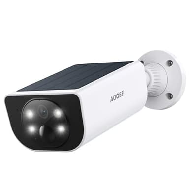 AOQEE 2K Überwachungskamera Aussen Akku Solar - Kabellos Kamera Überwachung Aussen mit Solarpanel, 2,4 GHz WLAN Kamera Outdoor mit PIR-Bewegungserkennung, 2-Wege-Audio, IP65, Farbnachtsicht, S1