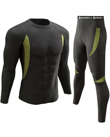 UNIQUEBELLA Thermo Unterwäsche Set, Funktionswäsche Herren Skiunterwäsche Winter Suit Ski Thermo-Unterwäsche Thermowäsche Unterhemd + Unterhose