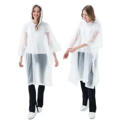 SWOGAA 2 Stück Regenponcho Damen Herren Wiederverwendbar EVA-Regenmäntel für Erwachsene Robuster Regencape Atmungsaktiv Regen für Survive, Fahrrad, Wandern, Camping, Angeln, Konzert, Stadion, Festival