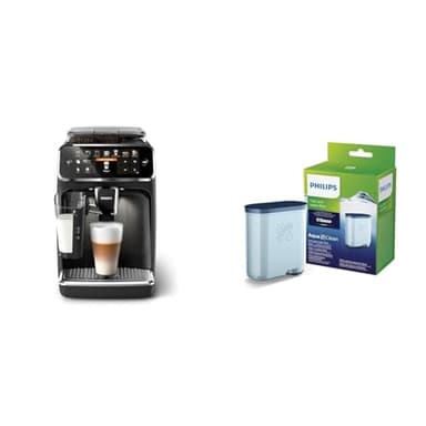 Philips Series 5400 Kaffeevollautomat – LatteGo Milchsystem, 12 Kaffeespezialitäten, Intuitives Display, 4 Benutzerprofile, Schwarz (EP5441/50) & Philips Kalk CA6903/10 Aqua Clean Wasserfilter