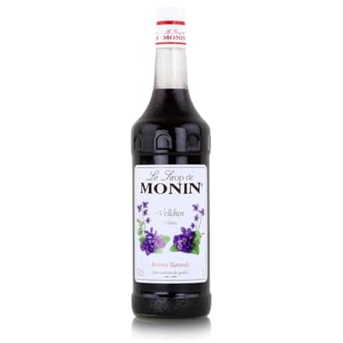 Monin Sirup Veilchen (1 x 1,0l) - Genuss für Cocktails und Desserts - blumig und Vegan
