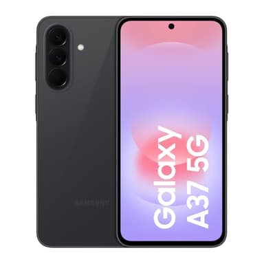 Samsung Galaxy A37 5G, Schlankes AI-Smartphone, Awesome Intelligence, 128 GB Speicherplatz, 50 MP Weitwinkel-Kamera, Bis zu 2 Tage Akkulaufzeit, IP68, Awesome Charcoal, 2,5 Jahre Herstellergarantie