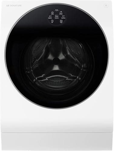LG SIGNATURE LSWD099X, Klasse A, Waschtrockner 10-7 kg, 1550 U/min, 4-fach Klasse A, AI Direct Drive, Wärmepumpen Waschtrockner, Automatisches Dosiersystem, Steam-Funktion, 60 x 67.5 x 85 cm ꟷ Weiß