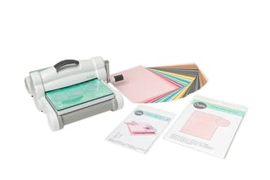 Sizzix Big Shot Plus Starter-Set für manuelles Stanzen und Prägen (9 Zoll) | Kartenherstellung, Papierbasteln, Scrapbooking, Schablonieren und mehr, Weiß/Grau, Einheitsgröße