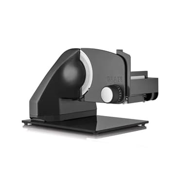 GRAEF. Classic C95 - Elektrischer Allesschneider, Made in Germany, Kippbar 30°, Vollmetall, Edelstahl-Wellenschliffmesser 170 mm, Schnittstärke 0-20 mm, 170 W, Brotschneidemaschine, Eisenglimmergrau