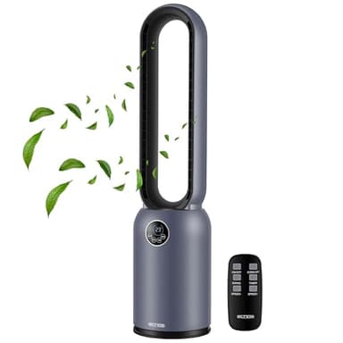 Echos® Turmventilator sehr leise Standventilator energiesparend Bodenventilator mit Fernbedienung Ventilator mit Kühlung Oszillierend 24H Timer hoher Luftdurchsatz Luftreiniger mit Hepa Filter
