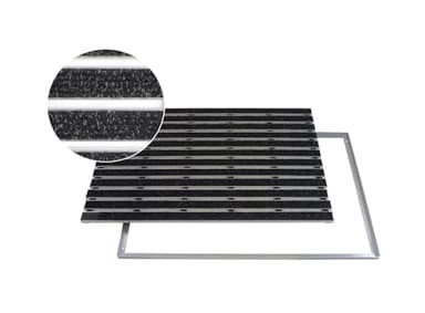 ACO Self® Schuhabstreifer Rips Anthrazit mit Alu Winkelrahmen 60 cm x 40 cm (B x H)