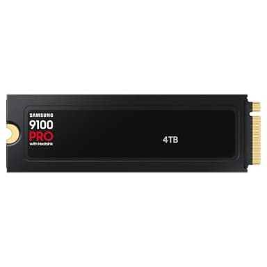 Samsung 9100 PRO Heatsink NVMe M.2 SSD, 4 TB, PCIe 5.0, 14.800 MB/s Lesen, 13.400 MB/s Schreiben, Interne SSD für PC- sowie Konsolen-Gaming und Videobearbeitung, Schwarz, MZ-VAP4T0CW