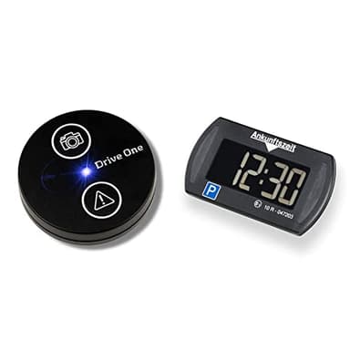 Drive One Blitzerwarner - Warnt vor Blitzern und Gefahren im Straßenverkehr in Echtzeit & Needit Park 3011 Mini elektronische Parkscheibe Digitale Parkuhr mit offizieller Zulassung