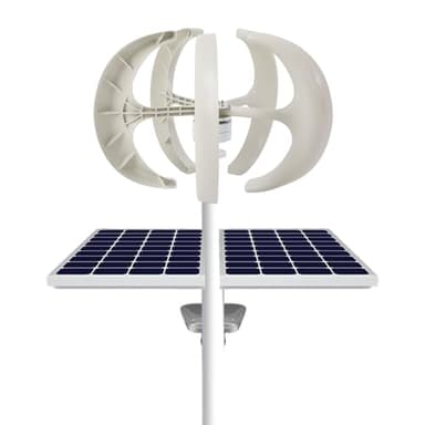 Windturbinen Generator 600W 12V/24V Laternenförmige 5-Blatt Windkraftanlage mit IP67 Wasserdichtem Controller & Flanschplatte Umweltfreundliche Vertikale Windturbine für Heim & Bootsnutzung (12, Volt)