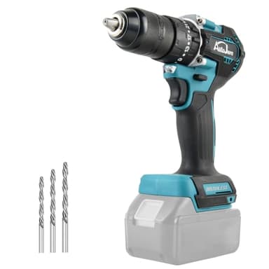 AUTOJARE Akku Schlagbohrschrauber Kompatibel mit Makita 18V 13MM Bürstenloser Bohrschrauber 35+3 Drehmomentstufen 90 N.m 2 einstellbare Stufen Akkuschrauber mit 3 zubehör (ohne Akku)