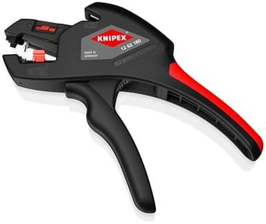 KNIPEX Automatische Abisolierzange, 0,2-6 mm², Feinjustierung, einstellbarer Längenanschlag, Abisolierwerkzeug, Abisolierer, 12 62 180