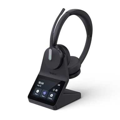 Yealink WH64 Pro DECT & Bluetooth Wireless Headset, 3.5" Touchscreen, Teams,UC,Zoom Dual Ohr Kopfhörer,185 m Reichweite,32 Stunden Gesprächszeit, Büro-Headset für Tischtelefon, Laptop,Mobiltelefon