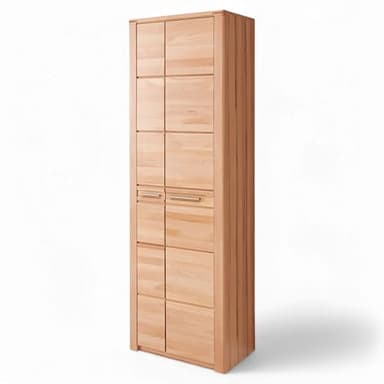 Stella Trading Nature ONE Garderobenschrank in Kernbuche Teil-massiv FSC-Zertifiziert - Flurgarderoben Schrank mit viel Stauraum - 65 x 201 x 40 cm (B/H/T)