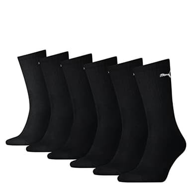 PUMA Unisex Sportsocken Cush Crew 6p Sportsocke, Schwarz, 43-46 EU