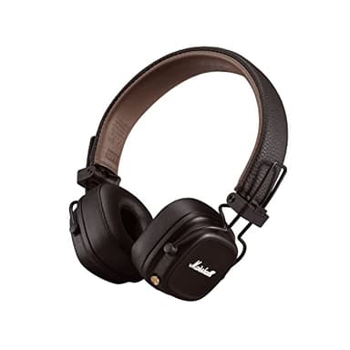 Marshall Major IV On Ear Bluetooth Kopfhörer, Kabelloser Ohrhörer, Faltbar, 80 Stunden kabellose Akkukapazität - Braun