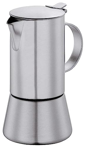 Cilio AIDA Espressokocher 4 Tassen | Edelstahl matt | für alle Herdarten, auch Induktion geeignet | Ø 9cm, H:17,5cm | italienische Kaffeemaschine | Cafetera