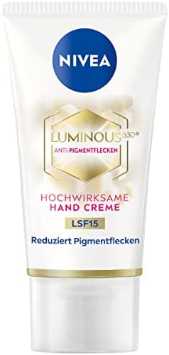 NIVEA Luminous 630 Hand Creme LSF15 (50 ml), Pflegecreme reduziert Pigmentflecken und beugt der Neuentstehung vor, hochwirksame Anti-Pigmentflecken Creme für die Hände