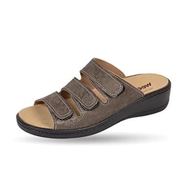 Weeger Orthopädische-Pantolette mit auswechselbarem Fußbett beige metallic Gr. 38