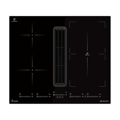 KKT KOLBE Induktionskochfeld mit Dunstabzug Integriert | 638 cbm/h | 60 cm | Kochfeld Induktion | Induktionskochplatte | 7,4 kW | 4 Zonen | 9 Stufen | Rahmenlos | IND600DRAFT