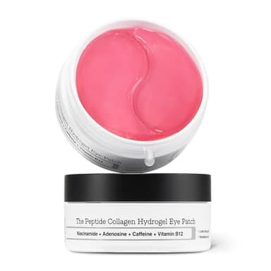 COSRX Pink Peptide Collagen Hydrogel Augenpads mit Koffein gegen Augenringe, vermindert das Volumen von Tränensäcken und Schwellungen, Anti-Falten Eye Patches, Korean Skincare, 60 Stück