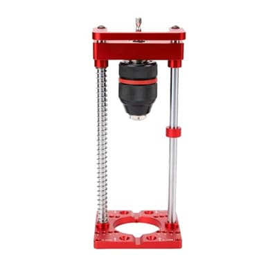 Tragbare Bohrführung, Bohrständer-Scharnier-Locator, Handbohrmaschinenhalter aus Aluminiumlegierung, Bohrfutter-Skalenschlitz mit Schlüssel für die Holzbearbeitung, Verstellbare