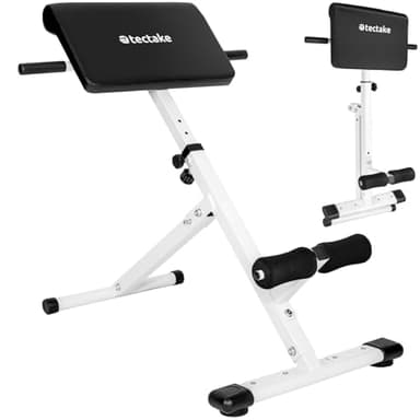 tectake® Hyperextension Trainingsbank, Hantelbank klappbar, Rückentrainer und Bauchtrainer, Bauchmuskeltrainer, gepolsterte Bank, Schrägbank für Bauch Beine Po Workout, Equipment für Home Gym