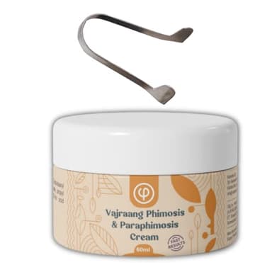 Vajraang Phimose & Paraphimose Creme/Schnelle Ergebnisse | nichtsteroidal 100% Natürlich / 60g / Glättet und erweicht die Vorhaut/Hilft beim leichten Gleiten der Vorhaut
