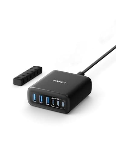 Anker 112W USB C Ladegerät, 6 Port Ladestation mit 112W Ausgang Leistung, Für iPhone 17/16/15 Series, MacBook Air, Pixel, Galaxy, iPad, und mehr (Ohne Ladekabel)